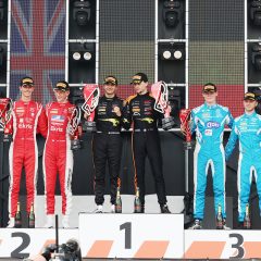 Race 2 Silver Podium (l-r) #992 - Paradine Competition - Maxime OOSTEN - Mex JANSEN - BMW M4 GT3 EVO, #10 - Boutsen VDS - Aurelien PANIS - Cesar GAZEAU - Mercedes-AMG GT3 EVO, #30 - Team WRT - Giles STADSBADER - Matisse LISMONT - BMW M4 GT3 EVO