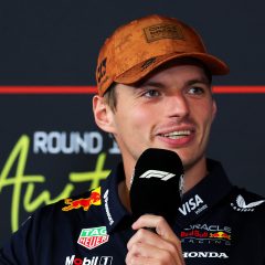 AUSTIN, TEXAS - OCTOBER 16: Max Verstappen of the Netherlands and Oracle Red Bull Racing speaks in the Drivers Press Conference during previews ahead of the F1 Grand Prix of United States at Circuit of The Americas on October 16, 2025 in Austin, Texas. (Photo by Clive Rose/Getty Images) // Getty Images / Red Bull Content Pool // SI202510161039 // Usage for editorial use only //