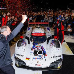 #7: Porsche Penske Motorsport, Porsche 963, GTP: Felipe Nasr, Julien Andlauer, Laurin Heinrich, Race Winners, Fresh From Florida Orange Juice, Confetti